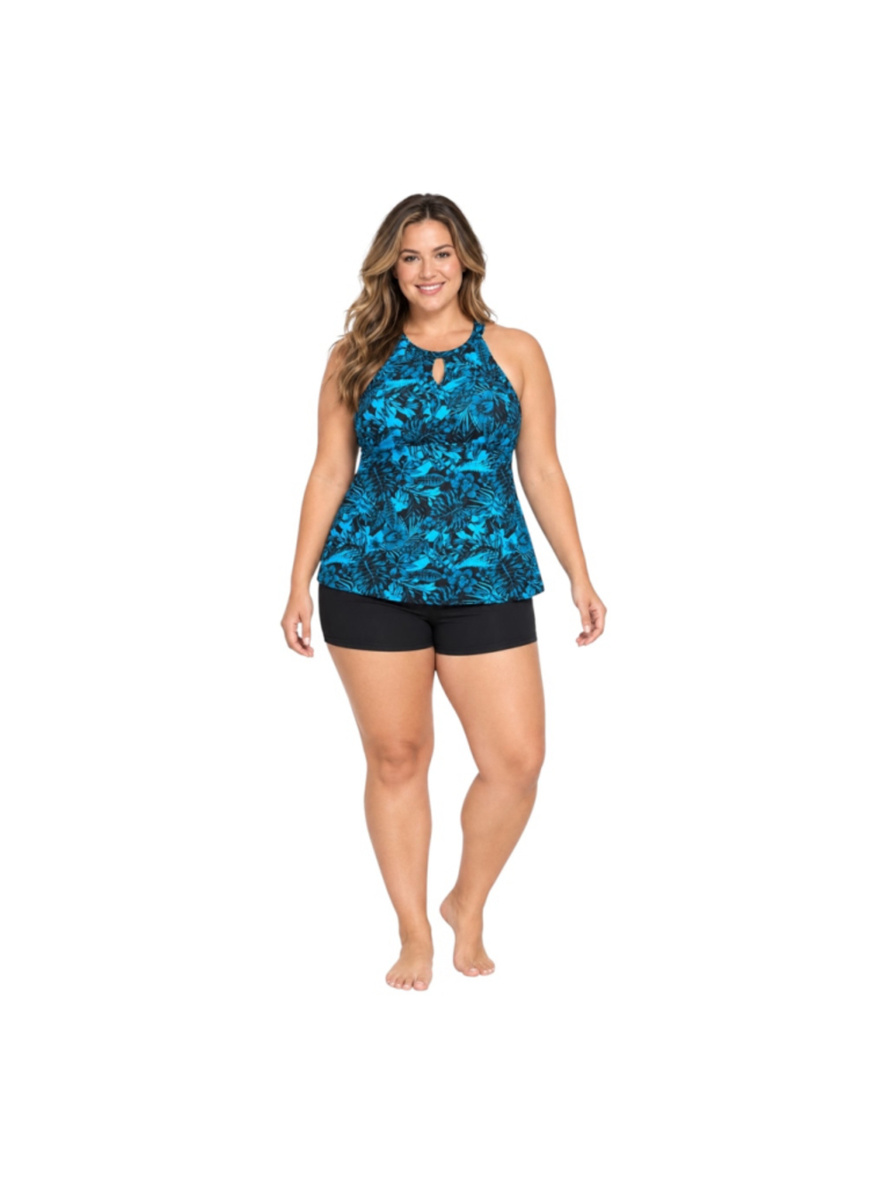 Septangle NWT Size 14 Tropical Tankini Swimsuit Boy Shorts Set